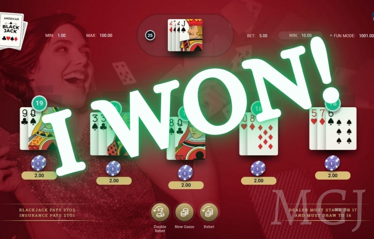 I won - Online Blackjack Game - MGJ