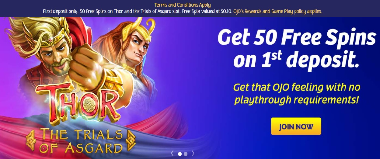 PlayOJO 50 Free Spins - Online Casino Welcome Offer - Screenshot from PlayOJO - MGJ