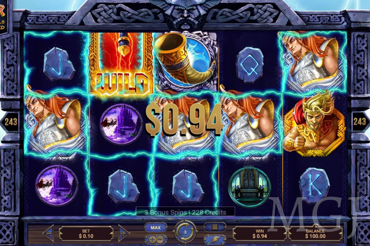 PlayOJO Screenshot - Online Casino Welcome Offer - GVG Thor The Trials of Asgard Slot - Win - MGJ