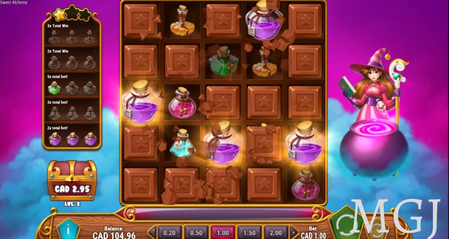 Sweet Alchemy - Play'n GO - Screenshot of Elixir of Power Bonus Win - MGJ