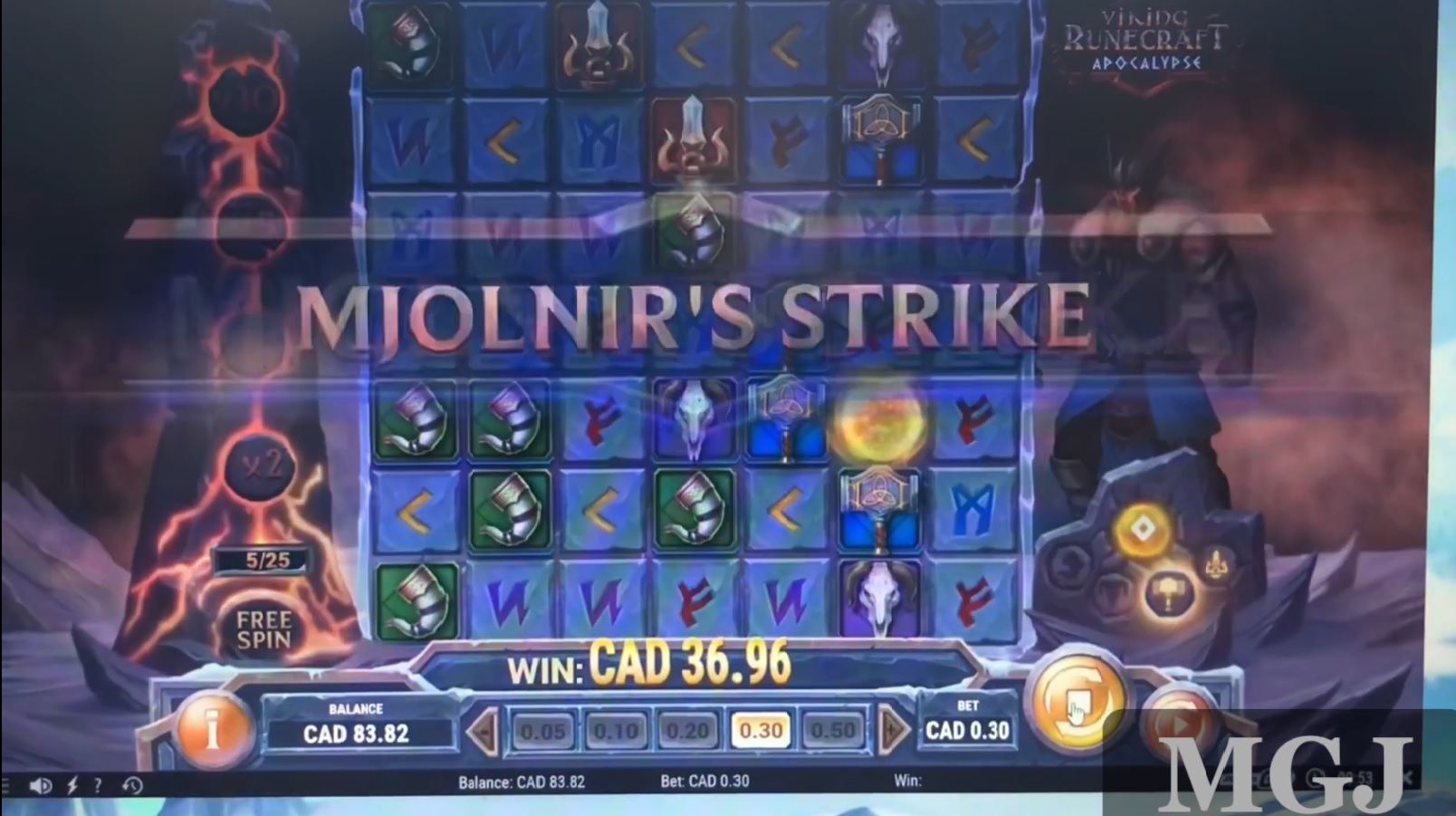 Viking Runecraft Apocalypse Slot - Mjolnir Strike - Screenshot - Play'n GO - MGJ