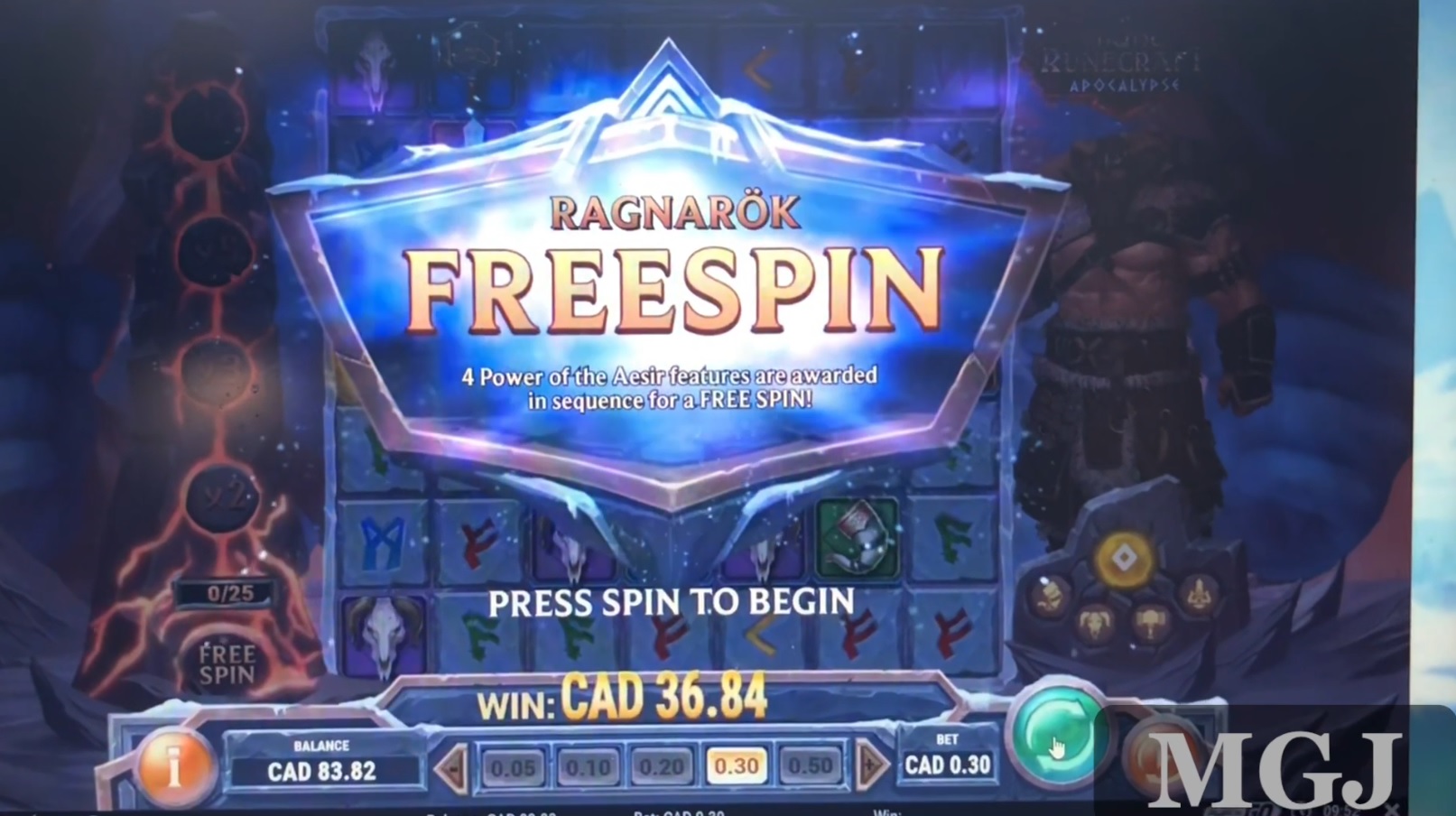 Viking Runecraft Apocalypse Slot - Ragnarok Free Spin - Screenshot - Play'n GO - MGJ