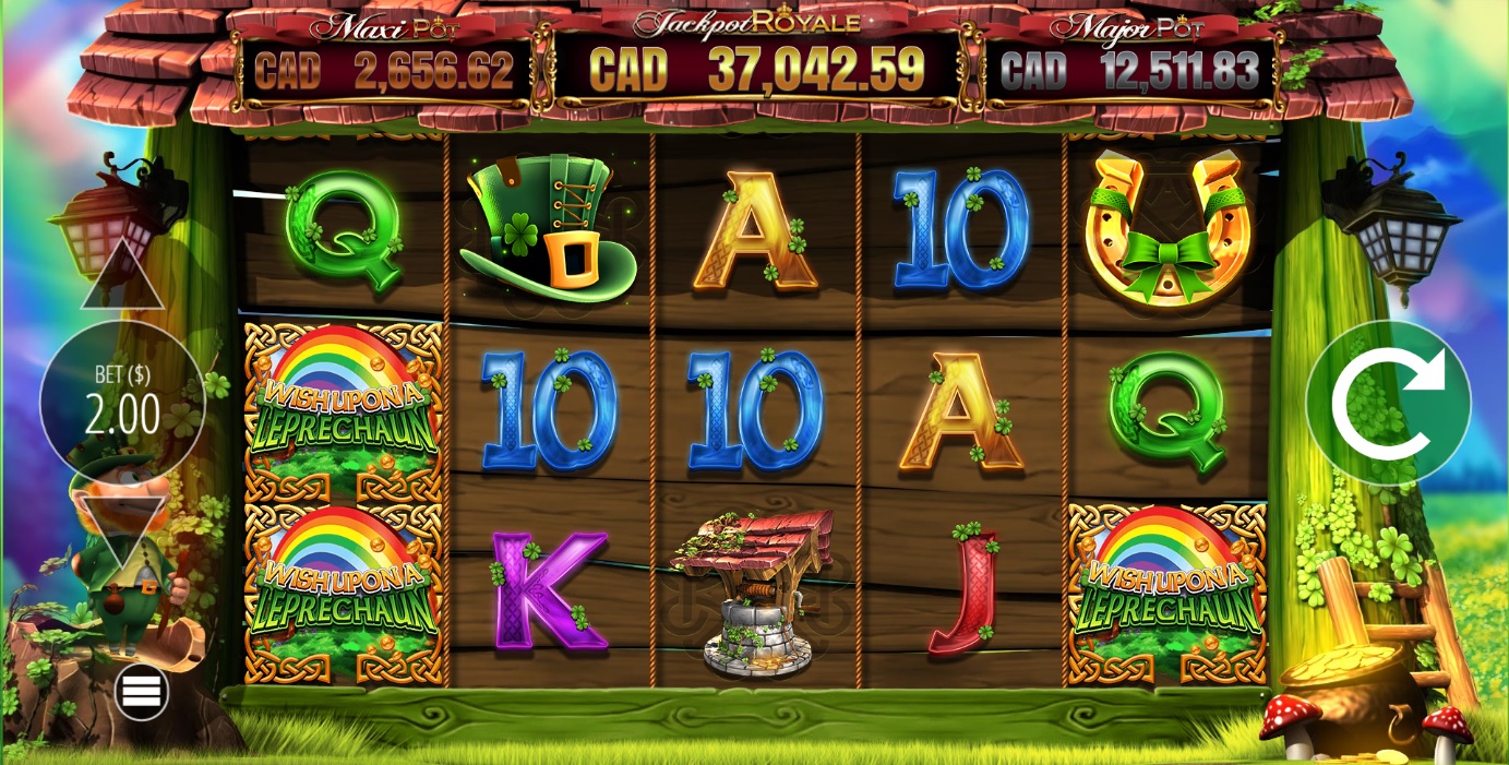 Screenshot of Wish Upon a Leprechaun jackpot slot - Blueprint Gaming- MGJ