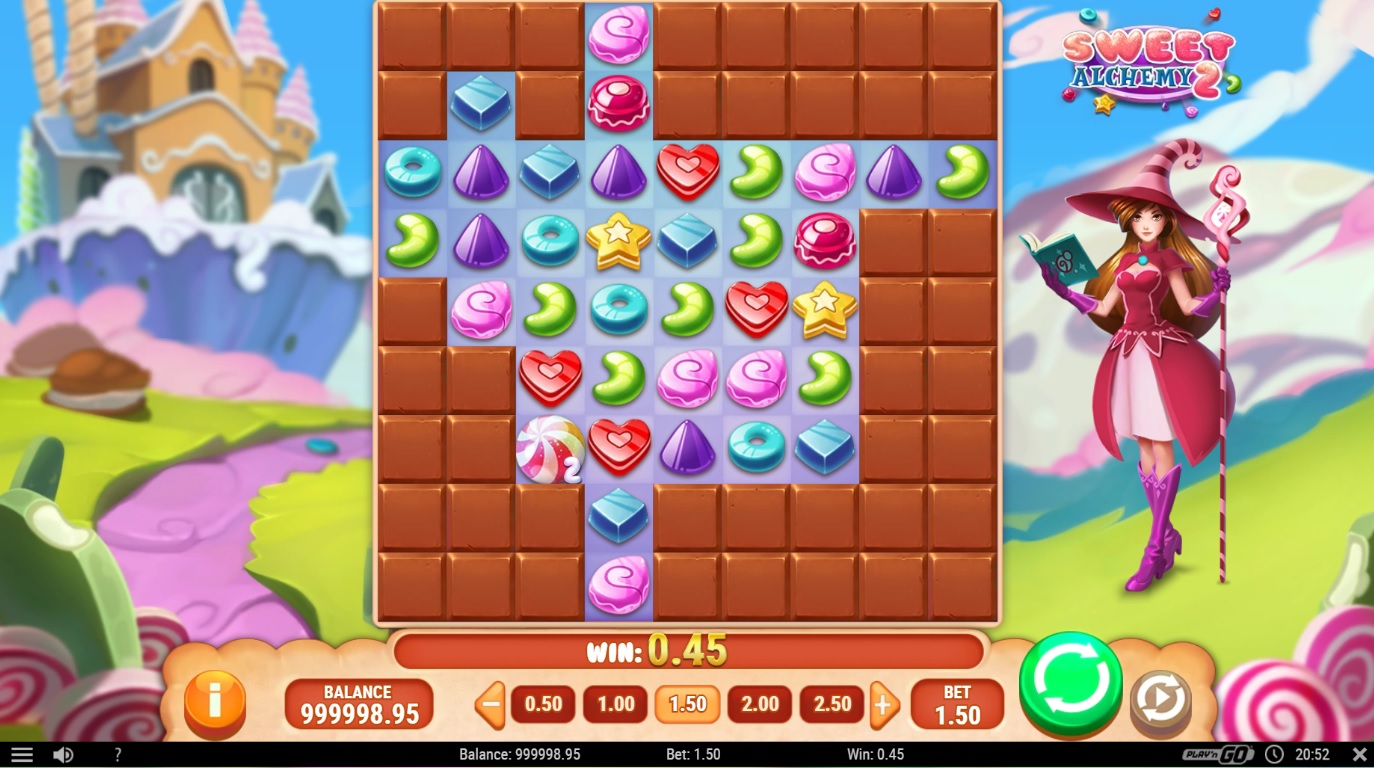 Sweet Alchemy 2 - Screenshot of Base Game Chocolate Bars - Play'n GO - MGJ
