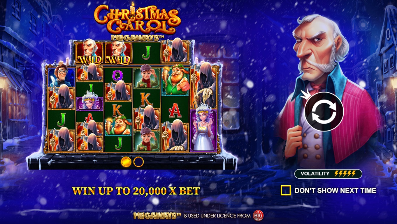 Christmas Slots - Screenshot of Christmas Carol Megaways slot - Pragmatic Play - MGJ