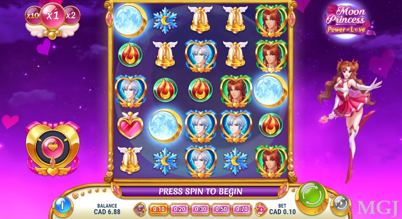 Screenshot of Moon Princess Power of Love - Base Game Screen - Play'n GO - MGJ