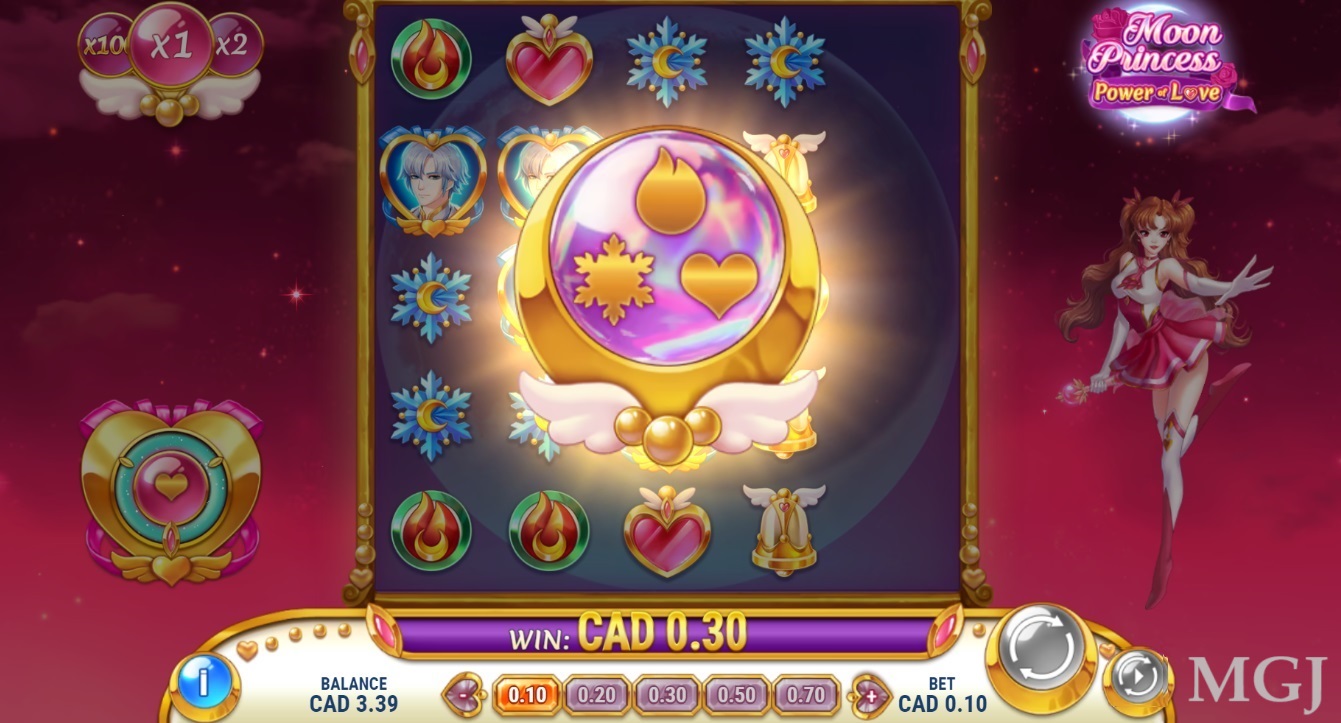 Screenshot of Moon Princess Power of Love - Love Triangle Feature - Play'n GO - MGJ