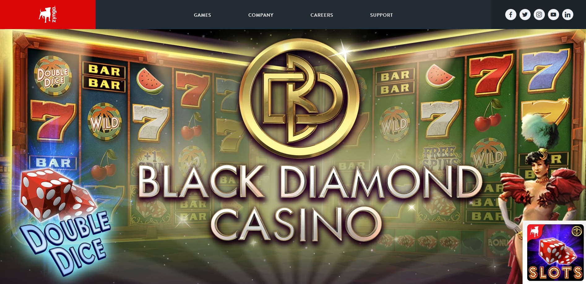 Zynga Black Diamond Casino Website Screenshot