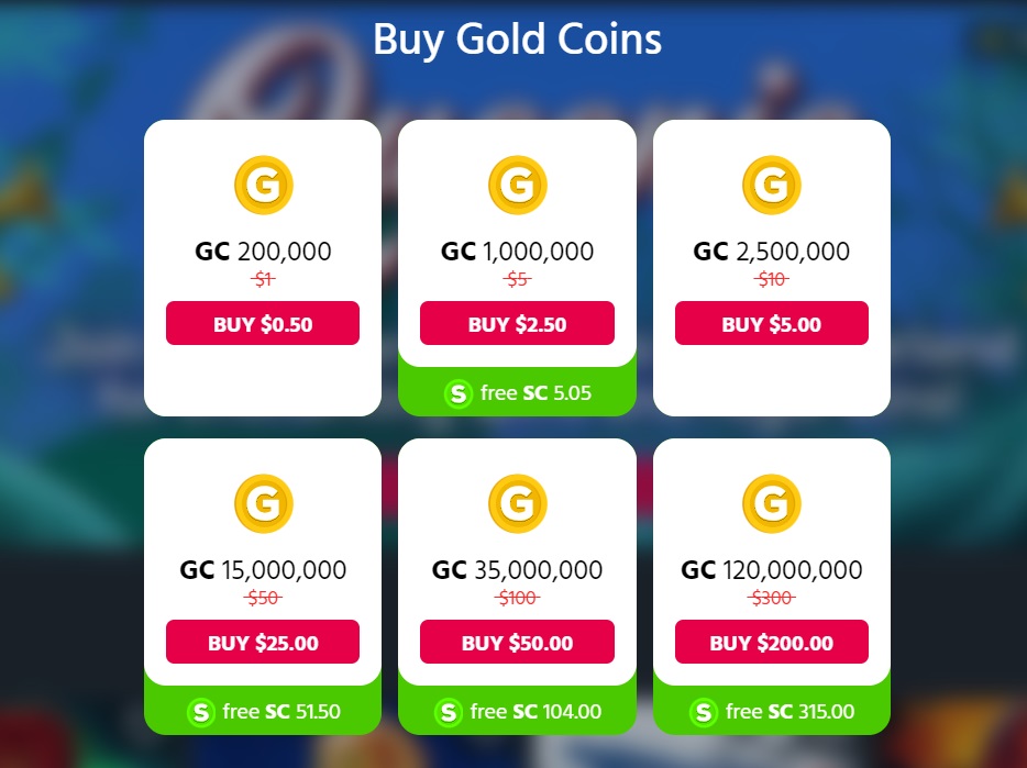 Screenshot of Chumba Casino Buy Coins - MGJ