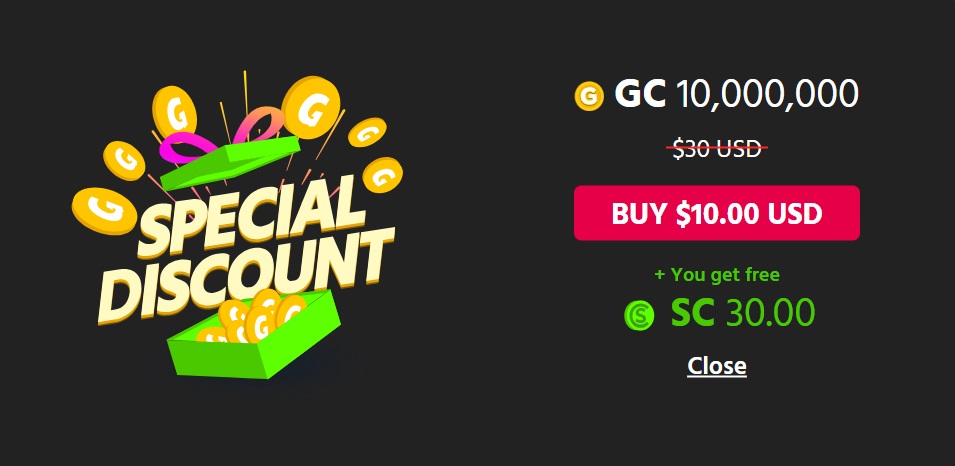 Immediate Ad from Chumba to spendScreenshot of Chumba Casino New Player Buy Coins Offer - MGJ