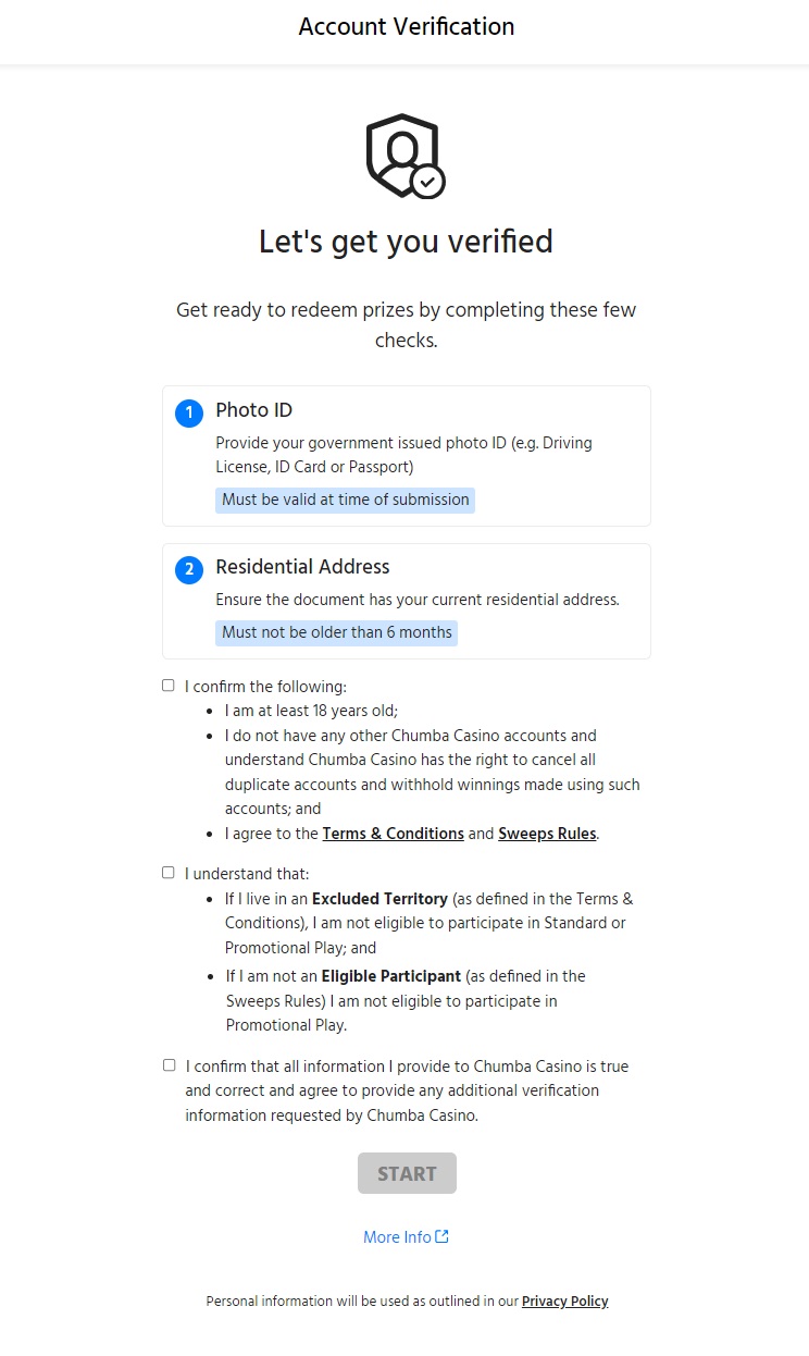 Screenshot of Chumba Casino Verification Screen - MGJ