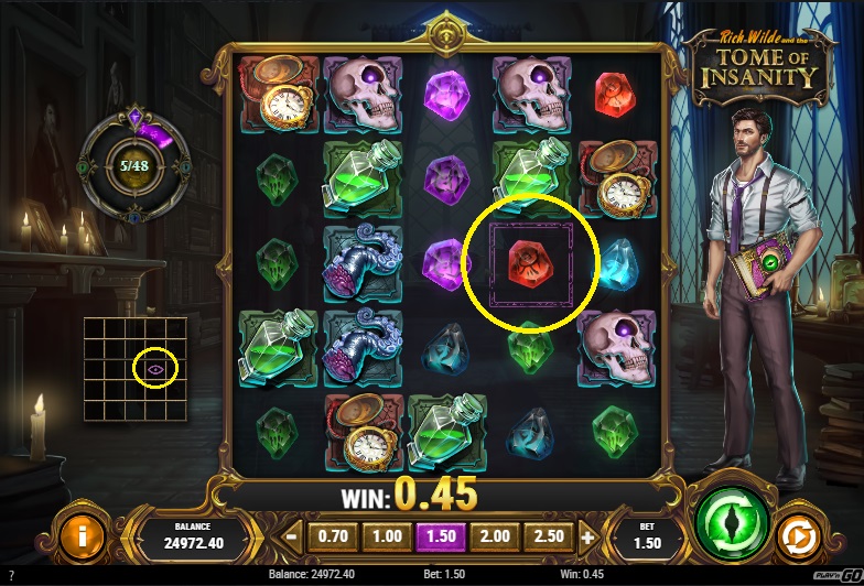 Rich Wild and the Tome of Insanity Slot Screenshot - Play'n GO - All-Seeing Eye - MGJ