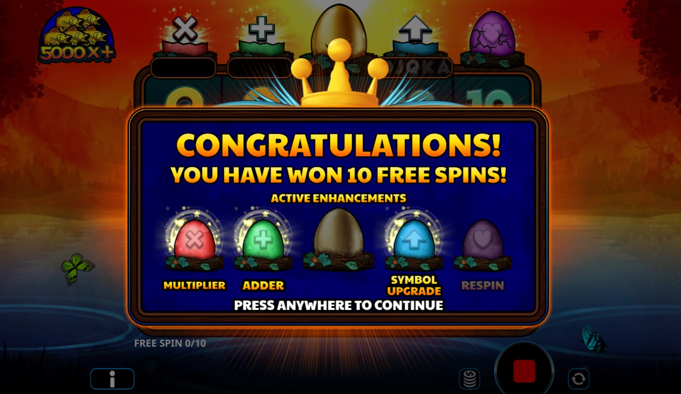 Free Spins slots feature - Screenshot of Kingfisher Slot - Wishbone - MGJ