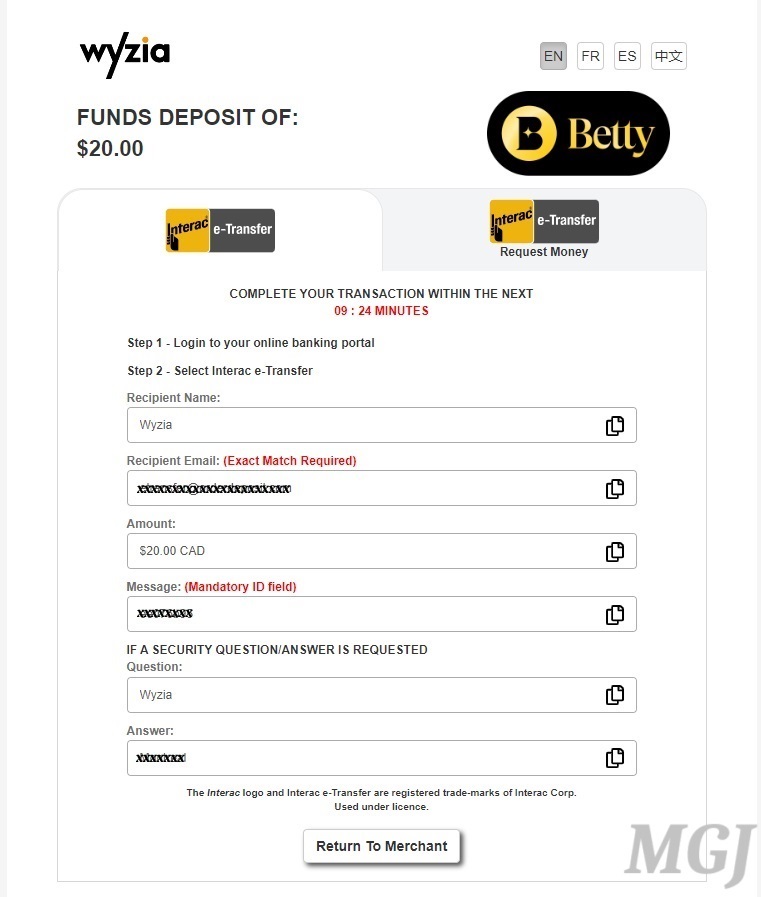 Interac Casino Payment - Betty Casino Deposit Instructions - MGJ