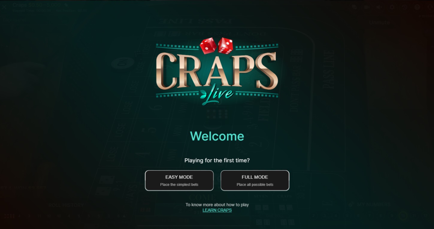 Live Craps Screenshot - Evolution - MGJ